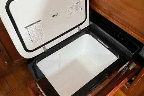 Slide: The Image of Open ICECO fridge in Fuji 45 MK II Ketch, year 1977. - 21