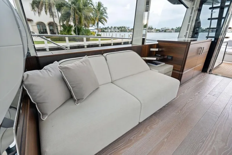 Slide: The Image of Luxurious interior of 2022 Sunseeker 65 Sport Yacht with elegant seating and modern design. - 74