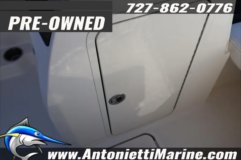 Slide: The Image of Pre-owned 2022 Bayliner VR4 Bowrider OB boat, Antonietti Marine contact details displayed. - 25