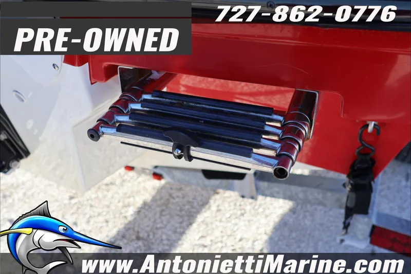 Slide: The Image of Pre-owned 2022 Bayliner VR4 Bowrider OB with retractable ladder, available at Antonietti Marine. - 6