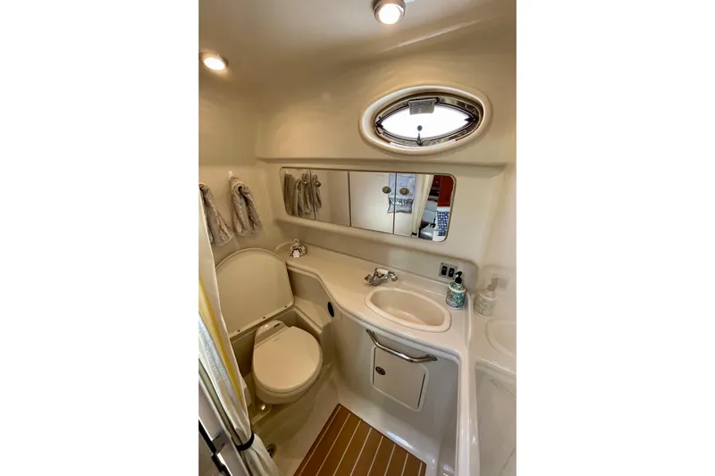 Slide: The Image of Luxurious bathroom in 2007 Sea Ray 340 Sundancer yacht with modern amenities. - 47