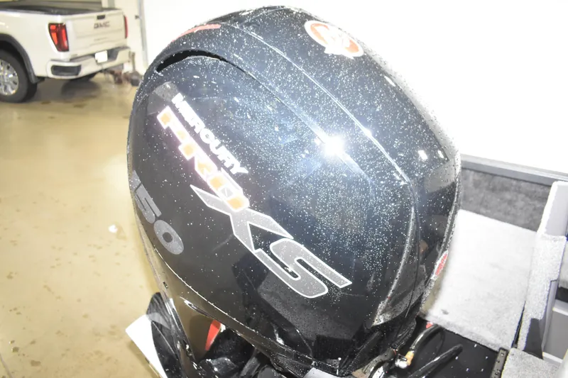 Slide: The Image of Mercury Pro XS 150 outboard motor on 2026 Alumacraft Competitor 185X Sport boat. - 6