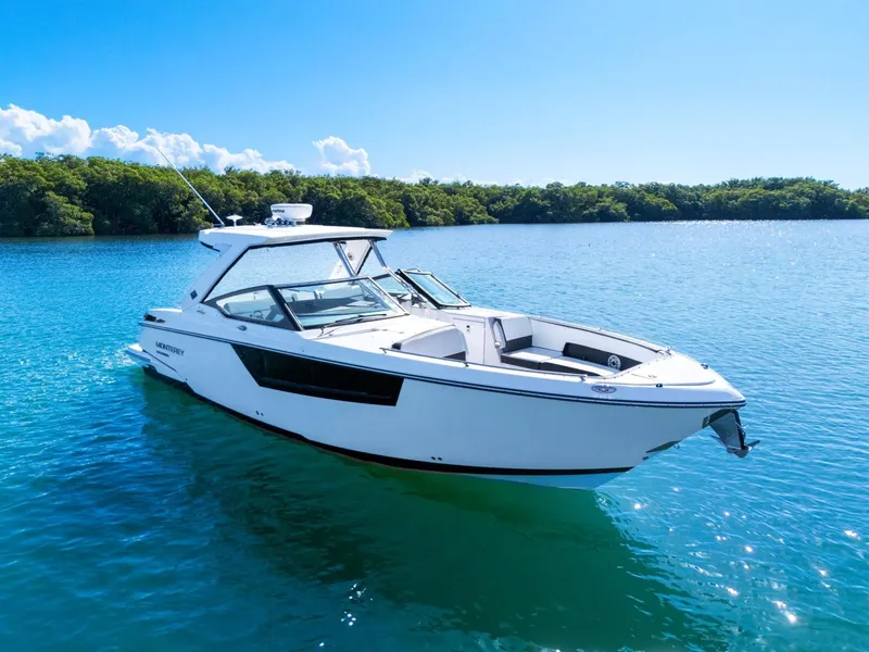 Slide: The Image of Monterey 378 Super Express 2017 on calm water. - 1