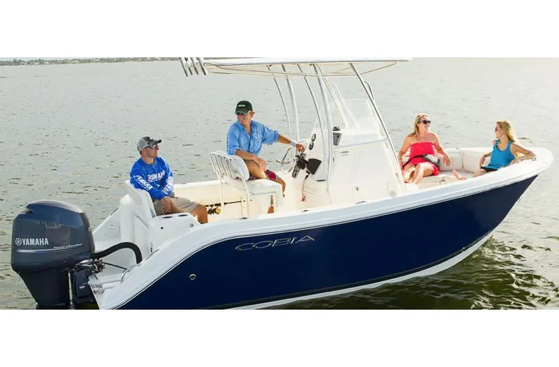 Slide: The Image of Manufacturer Provided Image: 2015 Cobia 201 Center Console boat with Yamaha engine on the water. - 43