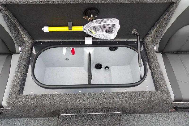 Slide: The Image of 2026 Lund 1875 Renegade boat livewell with net and aeration system. - 19