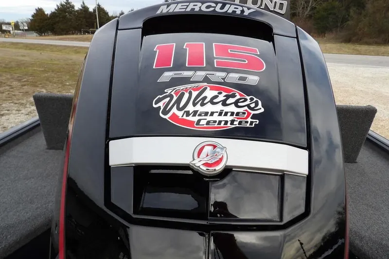 Slide: The Image of 2026 Lund 1875 Renegade boat with Mercury 115 Pro engine, White's Marine Center logo. - 39
