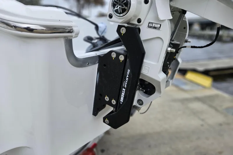 Slide: The Image of 2026 Sea Hunt BX 22 BR boat with SeaStar Xtreme steering system detail. - 5