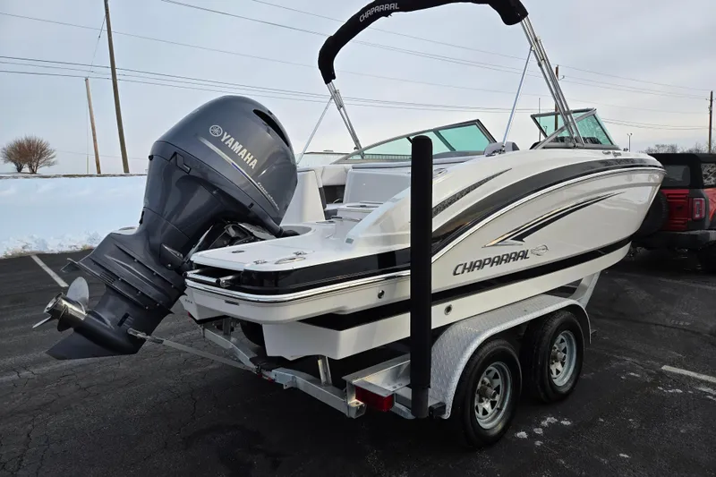 Slide: The Image of 2016 Chaparral 210 Suncoast Ski & Fish boat with Yamaha engine on trailer. - 3