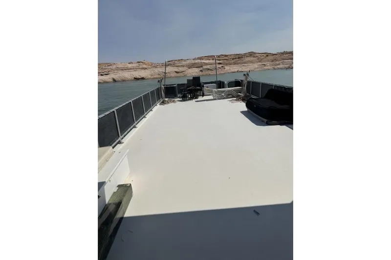 Slide: The Image of Houseboat deck on a serene lake, American Waterways Desert Rain Trip, July 2006. - 25
