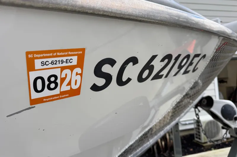 Slide: The Image of 2016 North River 21' Seahawk boat with SC registration sticker expiring August 2026. - 3