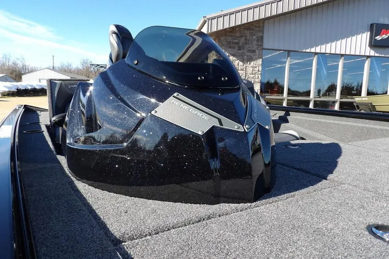 Slide: The Image of 2026 Lund 1875 Renegade boat with sleek black design and modern features. - 41