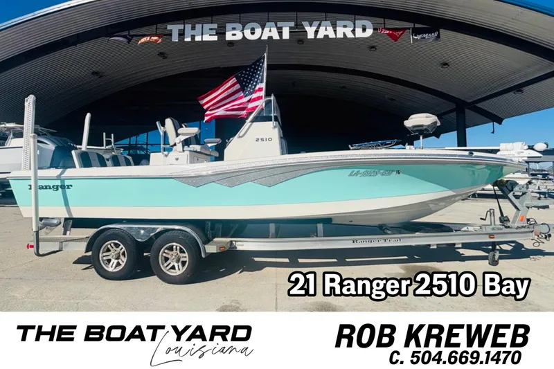 The Image of 2021 Ranger 2510 Bay boat on trailer at The Boat Yard, Louisiana. - 0