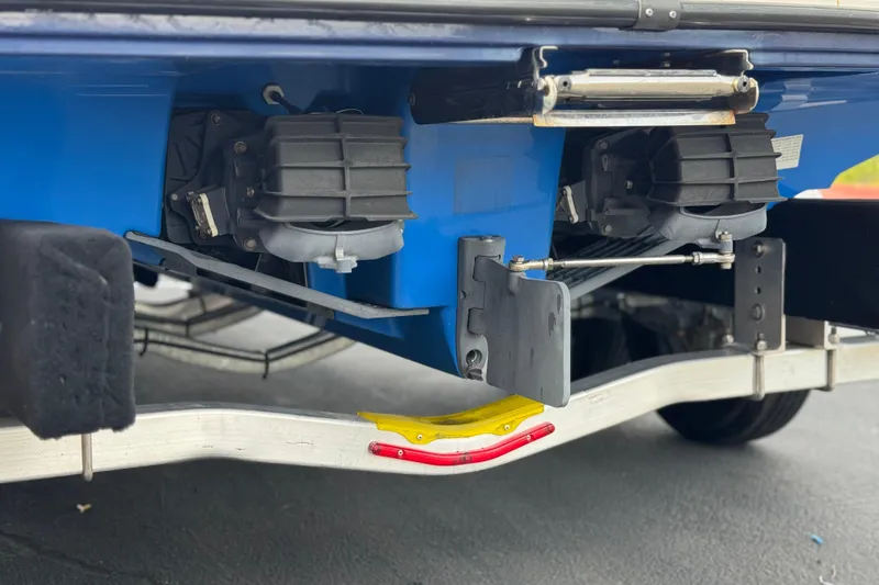 Slide: The Image of Rear view of a 2020 Yamaha AR210 boat showing dual jet propulsion system. - 8