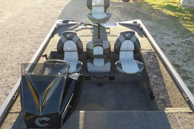Slide: The Image of 2026 Crestliner XFC 189 boat interior with seating and steering console. - 24