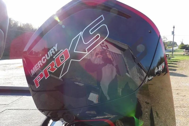 Slide: The Image of 2026 Crestliner XFC 189 with Mercury Pro XS outboard motor in sunlight. - 42