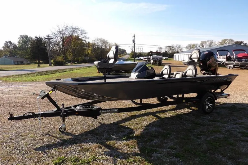 Slide: The Image of 2026 Crestliner XFC 189 fishing boat on trailer in outdoor setting. - 45