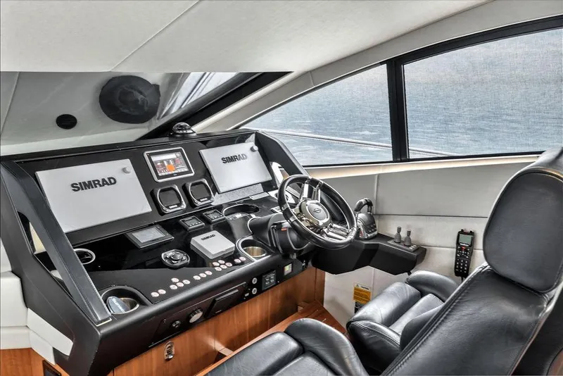Slide: The Image of Interior helm of 2016 Sunseeker Manhattan 55 yacht with Simrad navigation system. - 33
