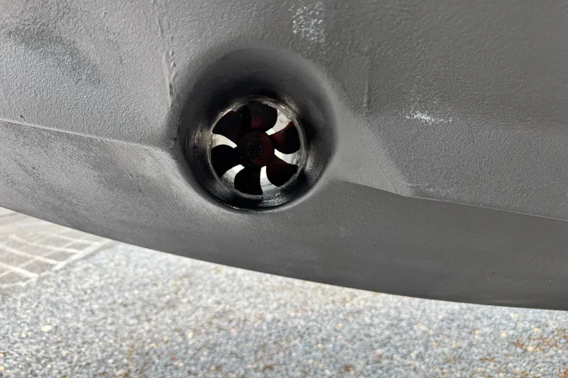 Slide: The Image of Close-up of a 2013 Chris-Craft Launch 28 boat propeller detail. - 27
