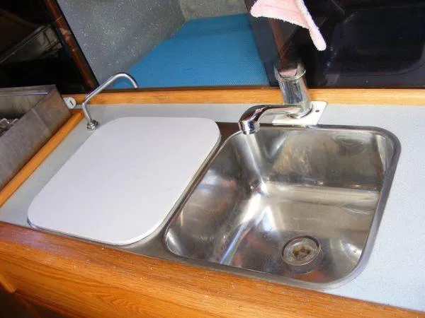 Slide: The Image of Kitchen sink on Seawind 1000 XL catamaran, year 2008. - 7