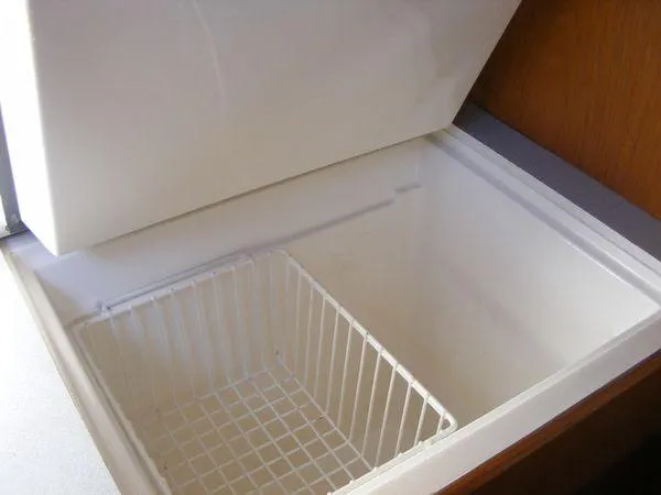 Slide: The Image of Open refrigerator in Seawind 1000 XL catamaran, year 2008. - 9