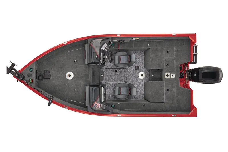 Slide: The Image of 2026 Tracker Pro Guide V-175 Combo boat interior with dual seats and control panel. - 5