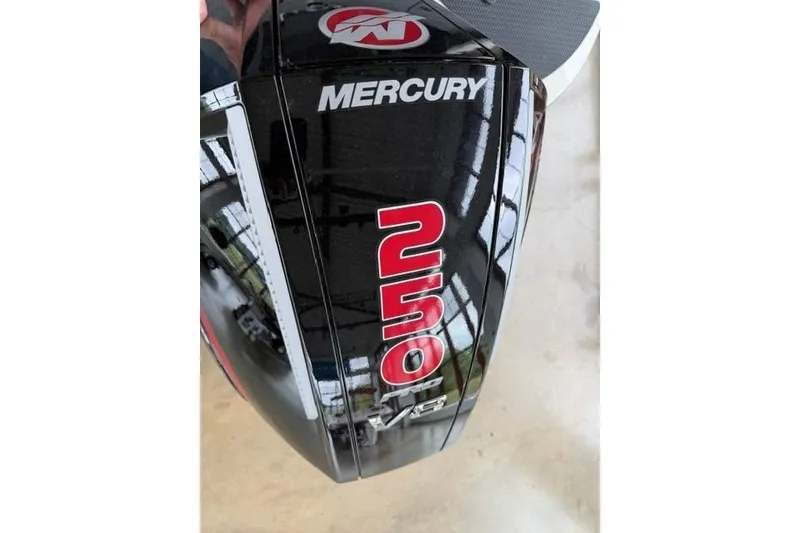Slide: The Image of Mercury 250 outboard motor on 2026 Tracker Savage 215 boat. - 67