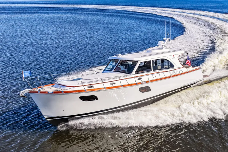 The Image of 2026 Vicem 55 Classic yacht cruising on open water, showcasing sleek design and performance. - 1