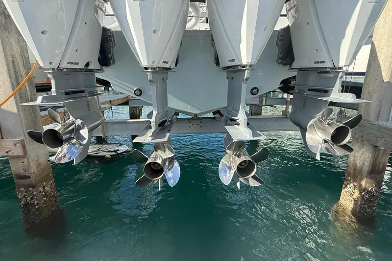 Slide: The Image of 2024 Contender 44 ST boat interior with Garmin displays at marina. - 12