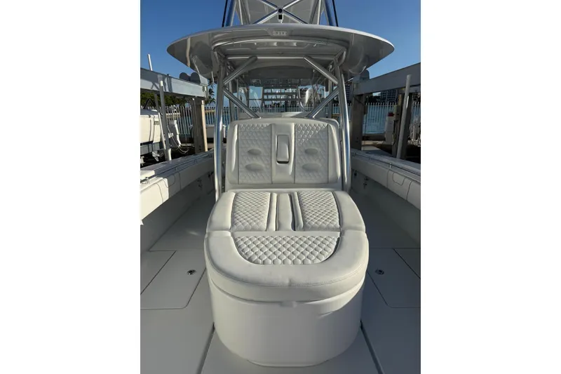 Slide: The Image of 2024 Contender 44 ST boat with luxurious seating and sleek design. - 22