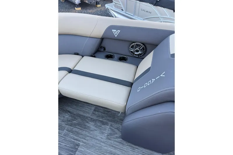 Slide: The Image of Luxurious seating in 2026 Viaggio x22u boat with cup holders and speaker. - 28