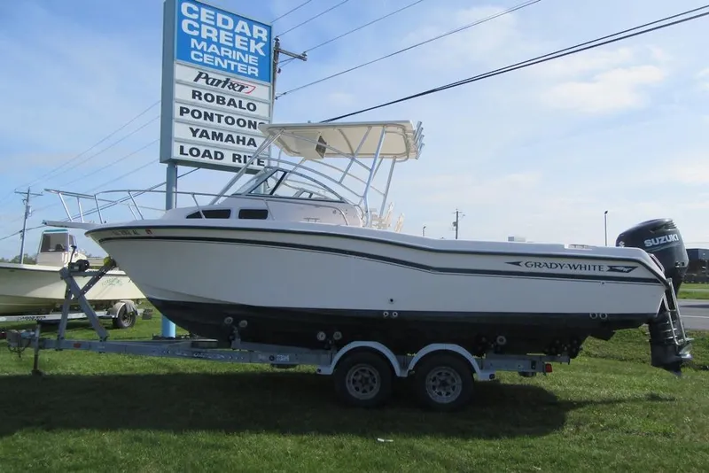 The Image of 1996 Grady-White Voyager 248 boat on trailer at Cedar Creek Marine Center. - 2