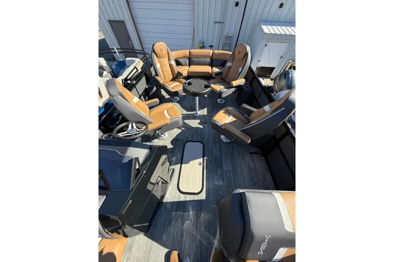 The Image of 2026 Viaggio X22Q boat interior with luxurious seating and modern design. - 1