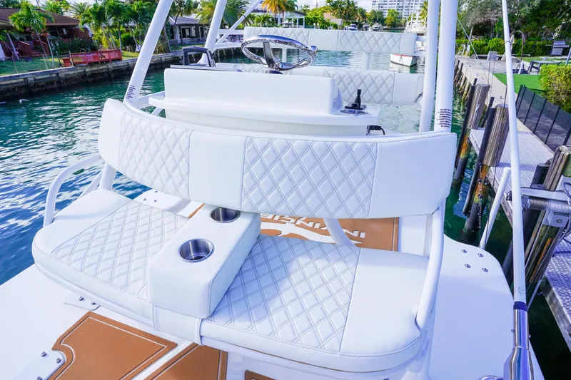 Slide: The Image of 2024 Invincible 43 Open Fisherman boat cabin entrance with open door. - 34