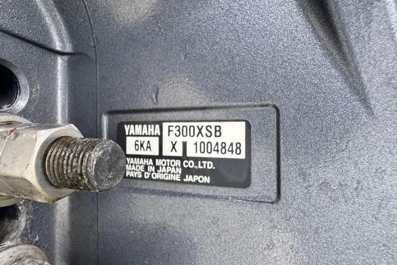 Slide: The Image of Yamaha F300XSB engine label on 2022 Grady-White 251 Coastal Explorer boat. - 60