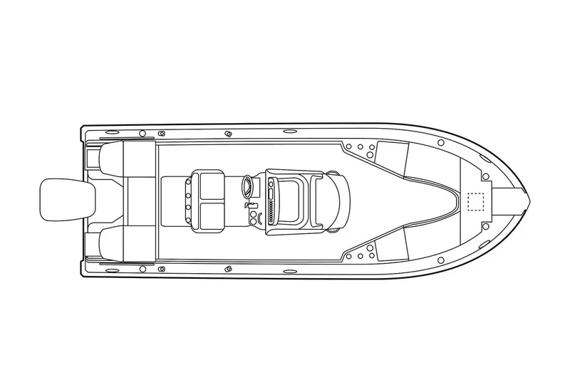 Slide: The Image of Manufacturer Provided Image: Top view line drawing of 2022 Grady-White 251 Coastal Explorer boat. - 61