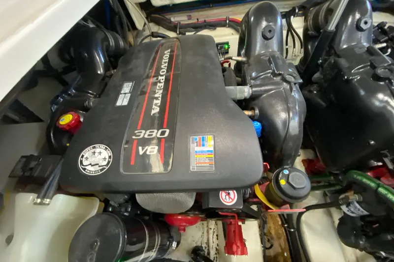 Slide: The Image of Engine compartment of 2017 Monterey 355 Sport Yacht with Volvo Penta 380 V8 engine. - 46