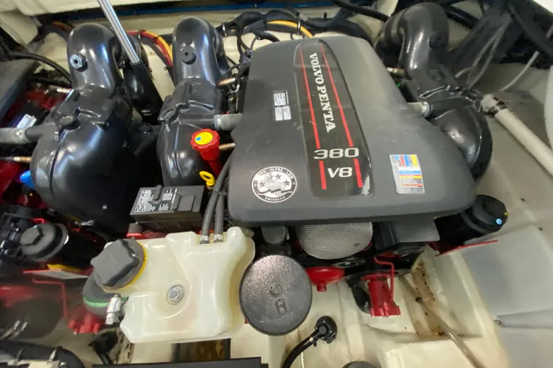 Slide: The Image of Engine compartment of a 2017 Monterey 355 Sport Yacht with Volvo Penta 380 V8 engine. - 47