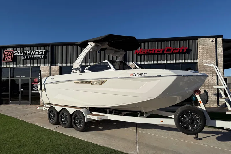 The Image of 2024 Tigé Ultré 23ZX boat on trailer at Southwest Watersports dealership. - 0