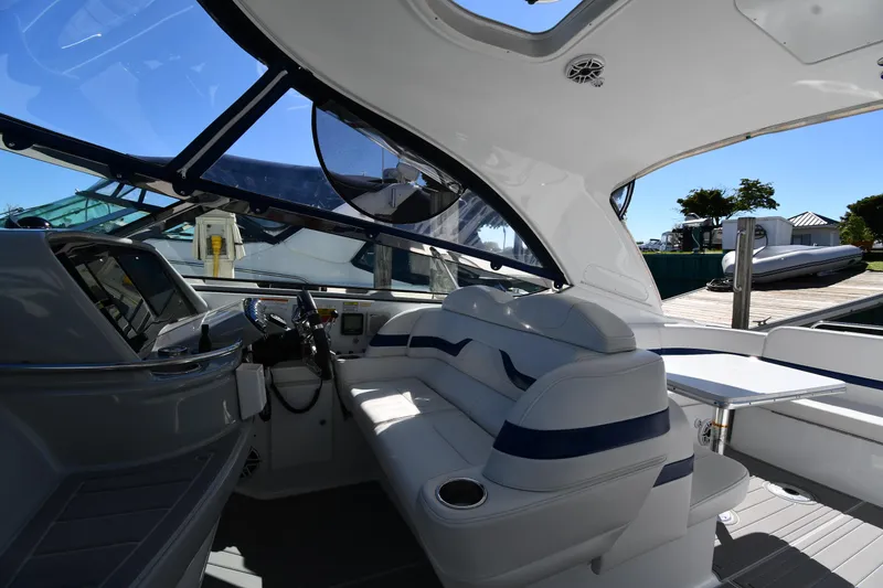 Slide: The Image of Interior of a 2008 Formula 400 Super Sport yacht with luxurious seating area. - 18