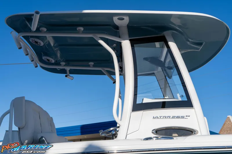 Slide: The Image of 2026 Sea Hunt Ultra 265 SE boat with sleek design and modern features. - 13