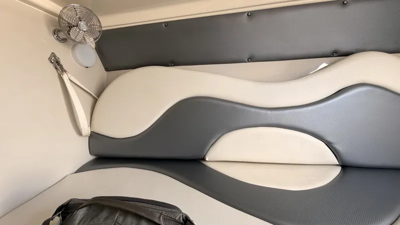 Slide: The Image of Interior of 2014 Pronautica 33 Sport with gray and white upholstery. - 9