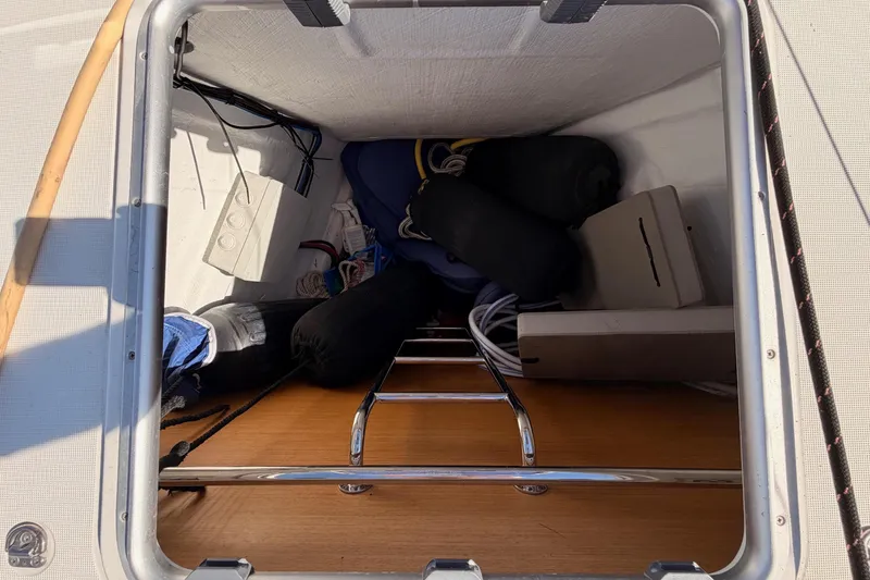 Slide: The Image of Storage compartment in Jeanneau Sun Odyssey 469 sailboat, year 2014. - 17
