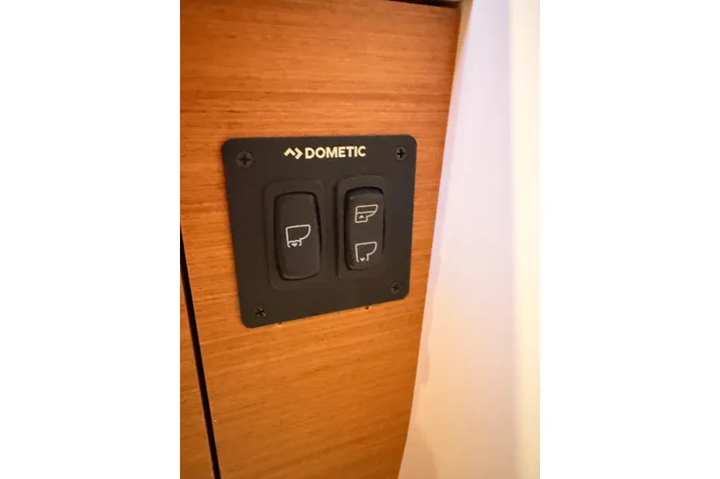 Slide: The Image of Dometic control panel on 2014 Jeanneau Sun Odyssey 469 yacht interior. - 91