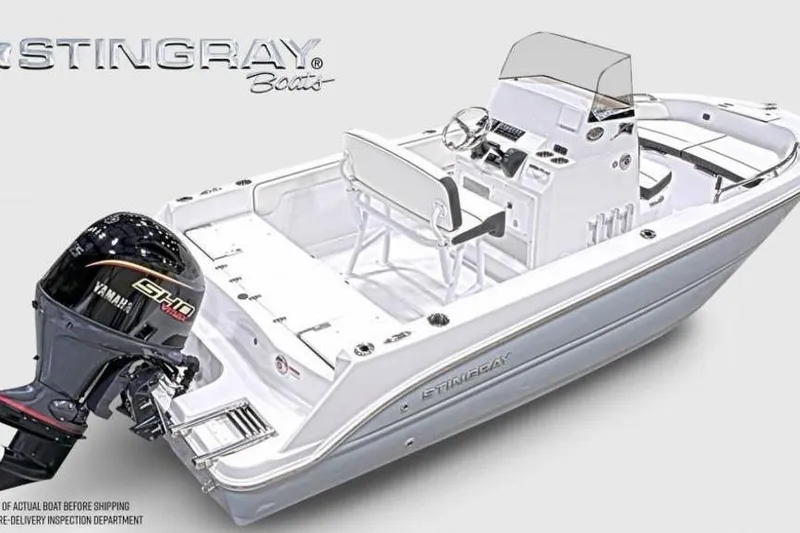 Slide: The Image of 2026 Stingray 173 CC boat with Yamaha engine, sleek design, and modern features. - 6