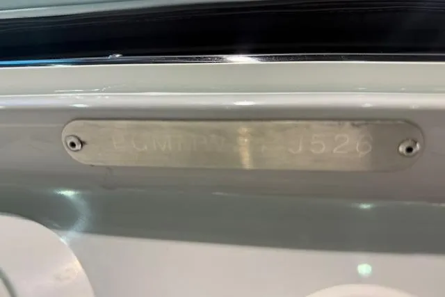 Slide: The Image of 2026 Regal LS6 Surf boat identification plate with engraved serial number. - 34