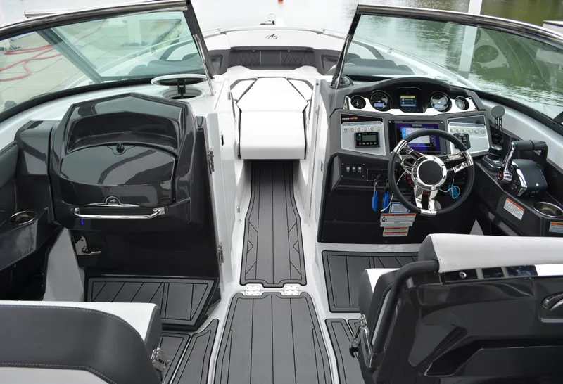 Slide: The Image of Interior of 2023 Monterey 305SS Super Sport boat, modern design. - 16