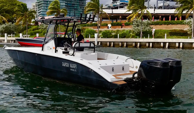 Slide: The Image of 2008 Carrera Powerboats 32 Center Console on the water. - 3