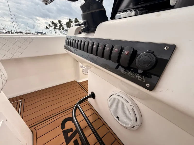Slide: The Image of Interior view of a 2008 Carrera Powerboats 32 Center Console. - 7