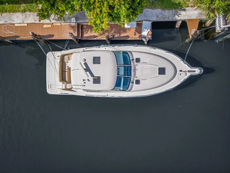 Slide: The Image of Aerial view of a 2006 Tiara Yachts 4300 Sovran at dock. - 3