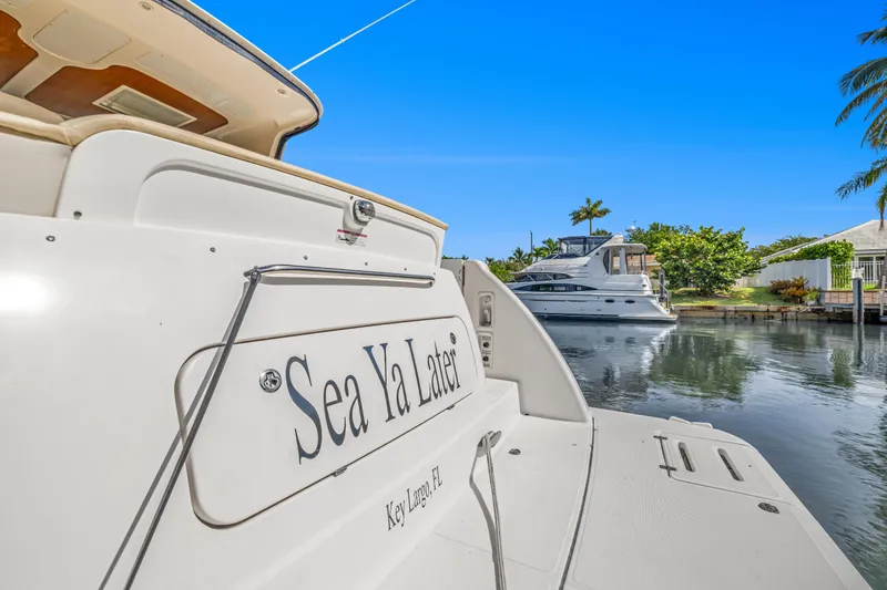 Slide: The Image of 2006 Tiara Yachts 4300 Sovran in Key Largo, Florida marina. - 4
